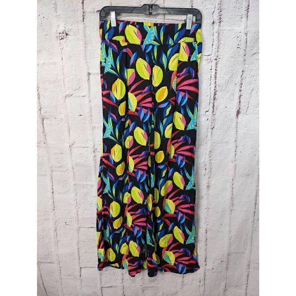 Tabitha Brown Target Wide Leg Elastic Waist Linen Pants Women's Fruit Lemons Siz